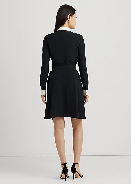 Robe-chemise Ceinturée En Georgette 4 Robe-chemise Ceinturée En Georgette – Image 4