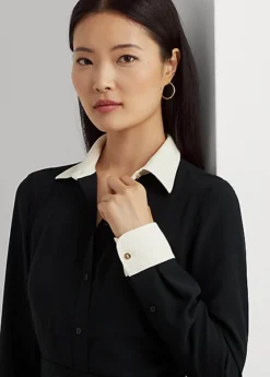 Robe-chemise Ceinturée En Georgette 9 Robe-chemise Ceinturée En Georgette -Pas Cher T-Shirts Hauts Magasin s7 1494034 alternate4