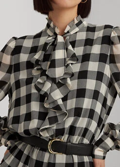 Robe Volantée Carreaux Buffalo Georgette 9 Robe Volantée Carreaux Buffalo Georgette -Pas Cher T-Shirts Hauts Magasin s7 1494035 alternate4