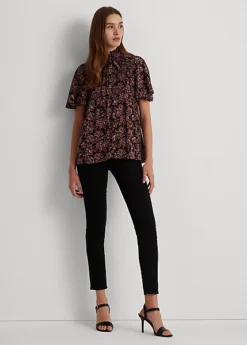 Chemisier Plissé En Georgette Fleurie -Pas Cher T-Shirts Hauts Magasin s7 1494149 alternate1