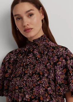 Chemisier Plissé En Georgette Fleurie -Pas Cher T-Shirts Hauts Magasin s7 1494149 alternate4