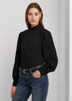 Chemisier En Jersey De Coton Et Dentelle