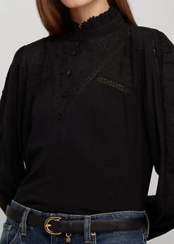 Chemisier En Jersey De Coton Et Dentelle 9 Chemisier En Jersey De Coton Et Dentelle -Pas Cher T-Shirts Hauts Magasin s7 1494154 alternate4