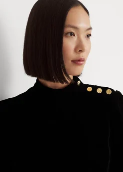 Robe Col Cheminée Boutonnée En Velours -Pas Cher T-Shirts Hauts Magasin s7 1494164 alternate4