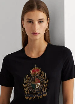 T-shirt En Jersey De Coton à écusson -Pas Cher T-Shirts Hauts Magasin s7 1494166 alternate4