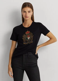 T-shirt En Jersey De Coton à écusson -Pas Cher T-Shirts Hauts Magasin s7 1494166 alternate5