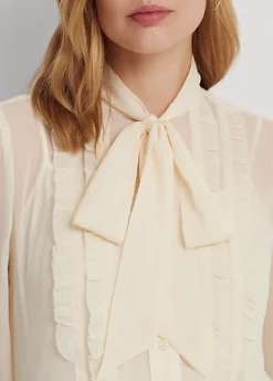 Chemise Lavallière Volantée En Georgette 9 Chemise Lavallière Volantée En Georgette -Pas Cher T-Shirts Hauts Magasin s7 1494265 alternate4