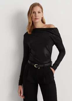 Haut épaules Dégagées Plissé Métallisé