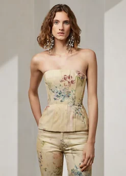 Bustier Evia Fleuri En Denim