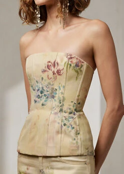 Bustier Evia Fleuri En Denim -Pas Cher T-Shirts Hauts Magasin s7 1499815 alternate4