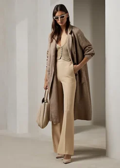 Pantalon Texturé En Sergé à Chevrons