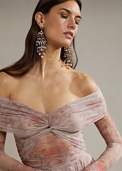 Haut Froncé épaules Dégagées En Tulle 5 Haut Froncé épaules Dégagées En Tulle – Image 5