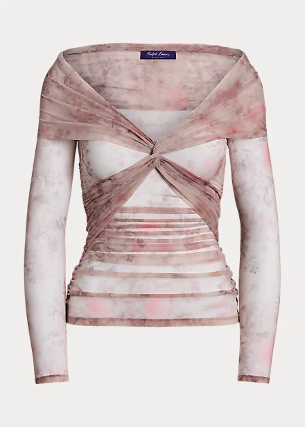 Haut Froncé épaules Dégagées En Tulle 2 Haut Froncé épaules Dégagées En Tulle – Image 2