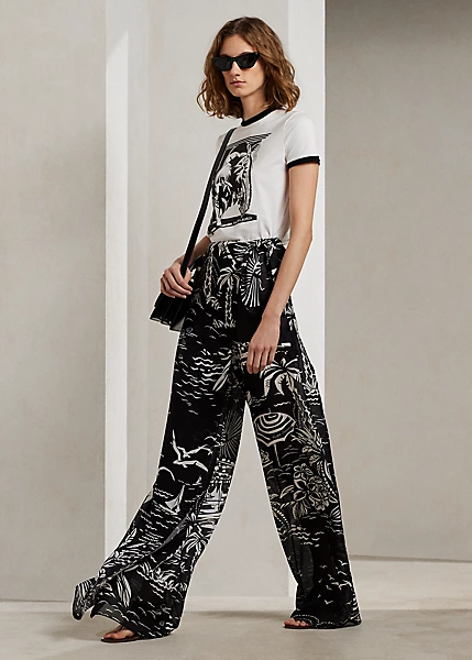 Pantalon Yazmin Motif Plage Gaze De Soie 1 Pantalon Yazmin Motif Plage Gaze De Soie