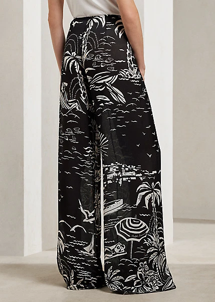 Pantalon Yazmin Motif Plage Gaze De Soie 4 Pantalon Yazmin Motif Plage Gaze De Soie – Image 4