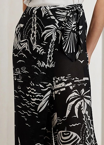 Pantalon Yazmin Motif Plage Gaze De Soie 5 Pantalon Yazmin Motif Plage Gaze De Soie – Image 5