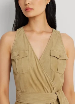 Robe Sans Manches Ceinturée En Daim -Pas Cher T-Shirts Hauts Magasin s7 1500456 alternate4