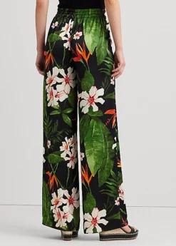 Pantalon Large Fleuri Charmeuse De Satin -Pas Cher T-Shirts Hauts Magasin s7 1500468 alternate3