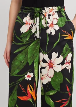 Pantalon Large Fleuri Charmeuse De Satin -Pas Cher T-Shirts Hauts Magasin s7 1500468 alternate4