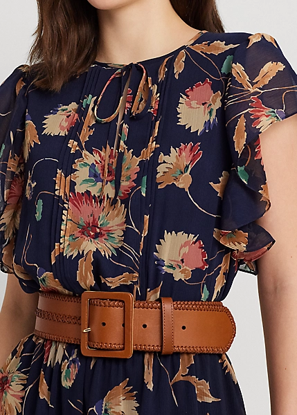 Robe Lavallière En Georgette Froissée 5 Robe Lavallière En Georgette Froissée – Image 5