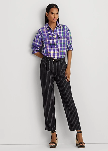 Pantalon 7/8 à Pinces En Lin Milleraies 1 Pantalon 7/8 à Pinces En Lin Milleraies