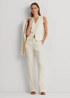 Pantalon En Sergé De Lin Mélangé