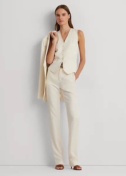 Pantalon En Sergé De Lin Mélangé 1 Pantalon En Sergé De Lin Mélangé