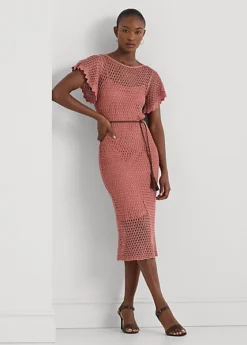 Robe Ceinturée En Pointelle De Lin