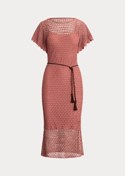 Robe Ceinturée En Pointelle De Lin 2 Robe Ceinturée En Pointelle De Lin – Image 2