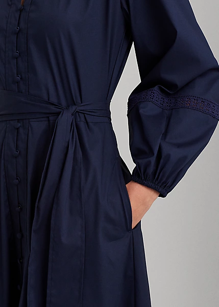 Robe-chemise Ceinturée Coton Et Dentelle 6 Robe-chemise Ceinturée Coton Et Dentelle – Image 6