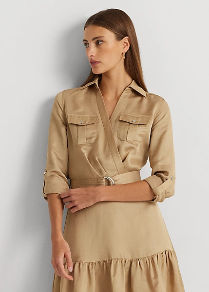 Robe-chemise Ceinturée En Shantung 3 Robe-chemise Ceinturée En Shantung – Image 3