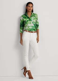 Chemise Motif Palmes En Voile De Coton -Pas Cher T-Shirts Hauts Magasin s7 1500732 alternate1