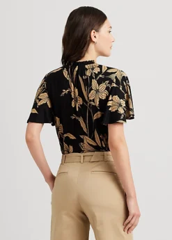 Haut Lavallière Fleuri En Jersey De Lin 8 Haut Lavallière Fleuri En Jersey De Lin -Pas Cher T-Shirts Hauts Magasin s7 1500734 alternate3