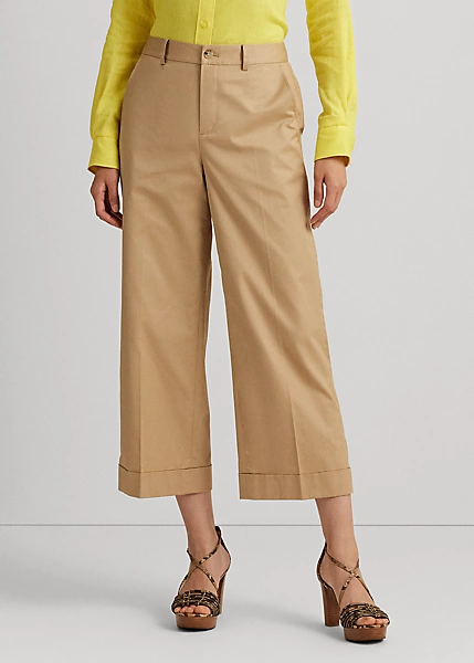 Pantalon 7/8 à Pinces En Sergé De Coton 3 Pantalon 7/8 à Pinces En Sergé De Coton – Image 3