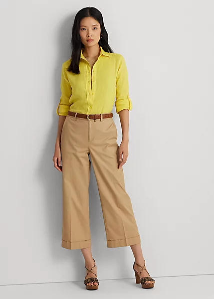 Pantalon 7/8 à Pinces En Sergé De Coton 1 Pantalon 7/8 à Pinces En Sergé De Coton