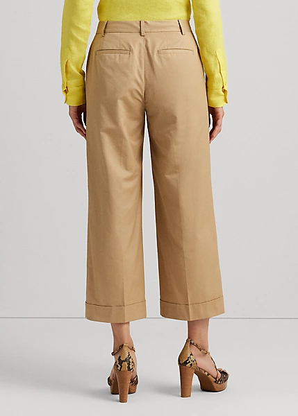 Pantalon 7/8 à Pinces En Sergé De Coton 4 Pantalon 7/8 à Pinces En Sergé De Coton – Image 4