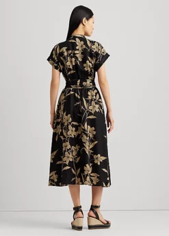 Robe-chemise Fleurie Ceinturée En Lin 8 Robe-chemise Fleurie Ceinturée En Lin -Pas Cher T-Shirts Hauts Magasin s7 1500760 alternate3