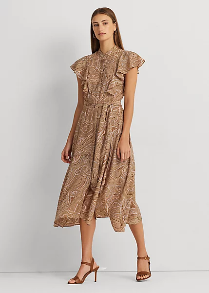 Robe-chemise Ceinturée En Crêpe De Chine 1 Robe-chemise Ceinturée En Crêpe De Chine