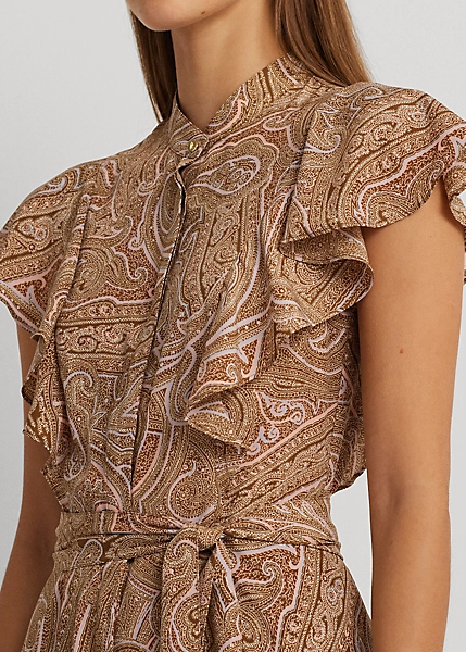 Robe-chemise Ceinturée En Crêpe De Chine 5 Robe-chemise Ceinturée En Crêpe De Chine – Image 5