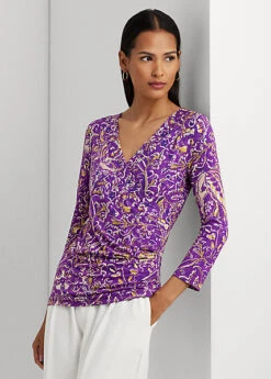 Haut Col En V Croisé En Jersey