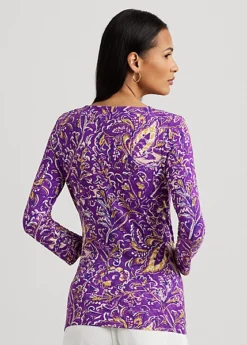 Haut Col En V Croisé En Jersey -Pas Cher T-Shirts Hauts Magasin s7 1500788 alternate3