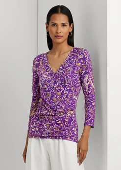 Haut Col En V Croisé En Jersey -Pas Cher T-Shirts Hauts Magasin s7 1500788 alternate5