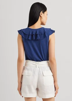 T-shirt Volanté En Jersey Flammé -Pas Cher T-Shirts Hauts Magasin s7 1500794 alternate3