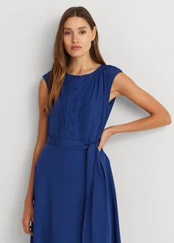 Robe Ceinturée Mancherons En Crêpe -Pas Cher T-Shirts Hauts Magasin s7 1500820 alternate1