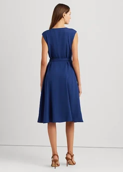 Robe Ceinturée Mancherons En Crêpe -Pas Cher T-Shirts Hauts Magasin s7 1500820 alternate3