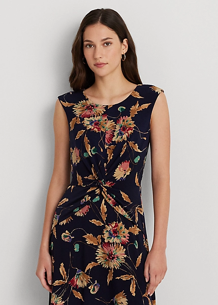 Robe Torsadée Stretch En Jersey Fleuri 3 Robe Torsadée Stretch En Jersey Fleuri – Image 3