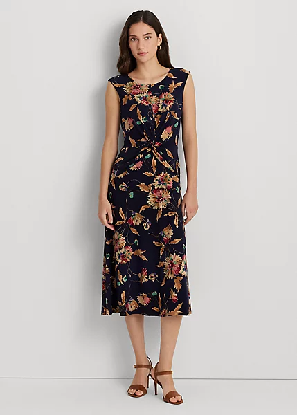 Robe Torsadée Stretch En Jersey Fleuri 1 Robe Torsadée Stretch En Jersey Fleuri