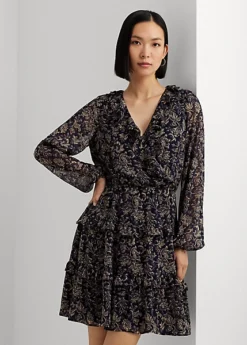 Robe Col En V Croisé Georgette Froissée -Pas Cher T-Shirts Hauts Magasin s7 1502751 alternate1