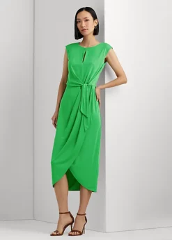 Robe En Jersey Stretch Nouée Devant