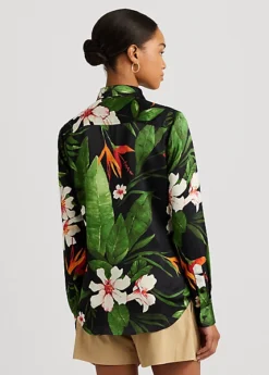 Chemisier Fleuri à Lacets En Charmeuse 8 Chemisier Fleuri à Lacets En Charmeuse -Pas Cher T-Shirts Hauts Magasin s7 1502798 alternate3